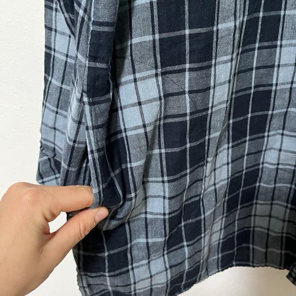 J. Jill 2-Ply Gauze Plaid Button Tunic Shirt Size L Lightweight Western Barn - Picture 5 of 8